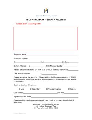 Fillable Online Mnhs In Depth Library Search Request Form Pdf