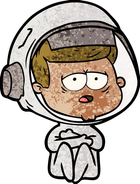 Astronauta Cansado Dos Desenhos Animados 12370336 Vetor No Vecteezy