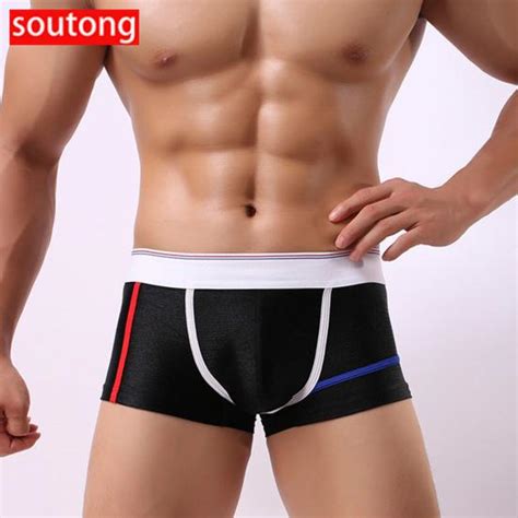 Buy SOUTONG Men S Stripe Soft Comfortable Nylon Underwear Boxer Briefs