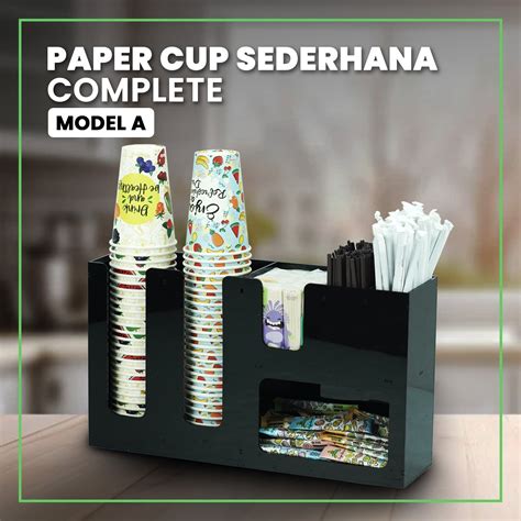 Rak Akrilik Paper Cup Sederhana Complete Model A Lazada Indonesia