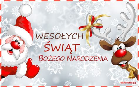 Swiety Mikolaj Renifer Zyczenia Wesolych Swiat Bozego Narodzenia