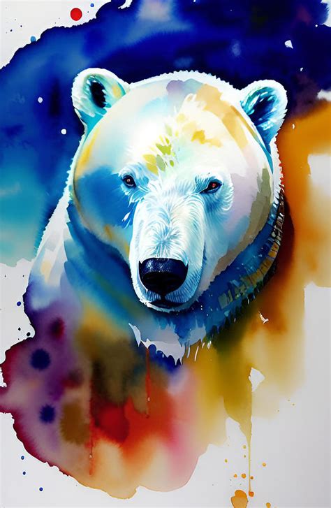 Polar Bear Watercolor Digital Art by La Moon Art - Fine Art America