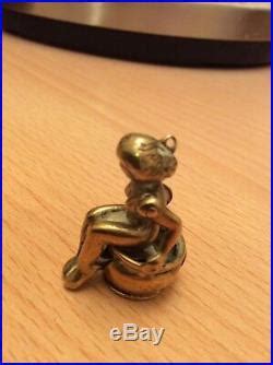 Very Rare Antique Brass Erotic Naked Lady On Chamber Pot Cigar Cutter Circa Very Rare Brass