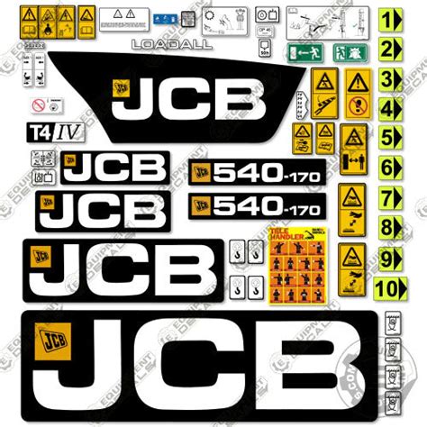 Fits Jcb 540 170 Tier 4 Decal Kit Telehandler Equipment Decals