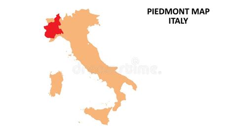 Piedmont Regions Map Highlighted on Italy Map Stock Vector ...