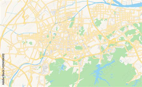 Printable street map of Zhongshan, China Stock Vector | Adobe Stock