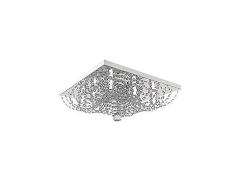 Plafon Lustre De Cristal Legitimo Quadrado 42cm Sala Quarto Corredor