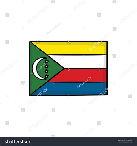 Comoros Flag Drawing Style Isolated Vector Stock Vector Royalty Free