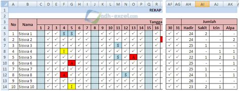 Contoh Rekap Absen Siswa Per Bulan 55 Koleksi Gambar