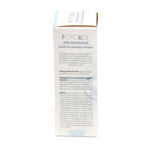 Crème solaire dermatologique Fotoker SPF 50 Kératose actinique