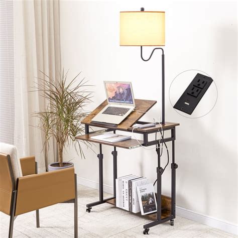 Mobile Standing Desk, Portable Stand Up Desk with USB Outlets ...