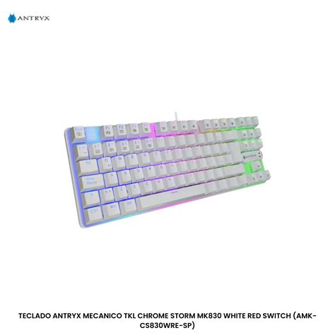 Teclado Antryx Mecanico Tkl Chrome Storm Mk White Red Switch Amk