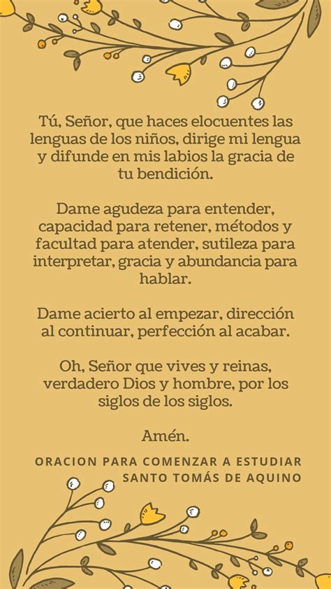 Oración Para Estudiar Santo Tomas De Aquino ※ Iluminación Digital