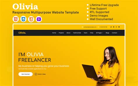 Olivia Web Design E Sviluppo Modello Di Sito Web Reattivo HTML5