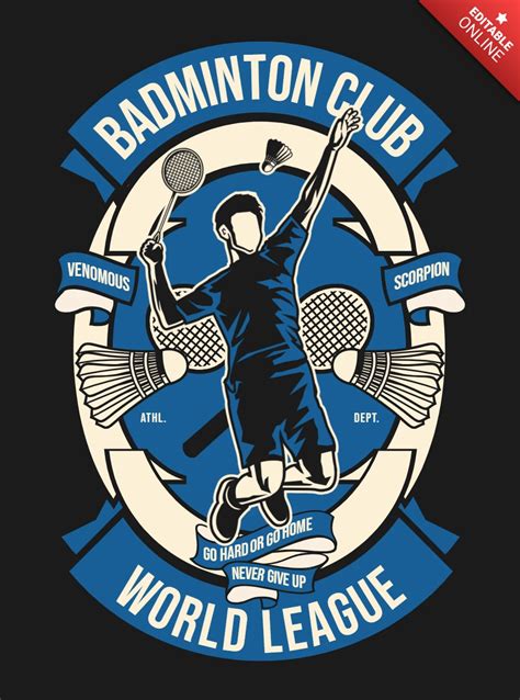 Badminton Club T Shirt Design Template 無料デザインテンプレート