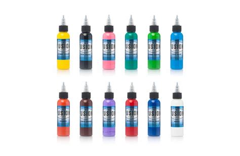 Fusion Ink Colour 12 Set 1oz Rrd Tattoo Supplies