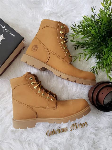 Timberland Mens Classic 6 Inch Waterproof Basic Boots Wheat Nubuck Luxurious Mirror