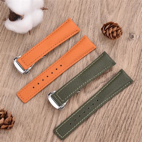 Juelong Saffiano Wrist Watchband 20 22 Mm Top Quality Full Grain Genuine Leather Watch Straps