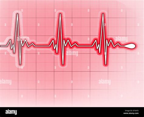 Illustration Depicting A Graph From A Heart Beat And A Heart Stock