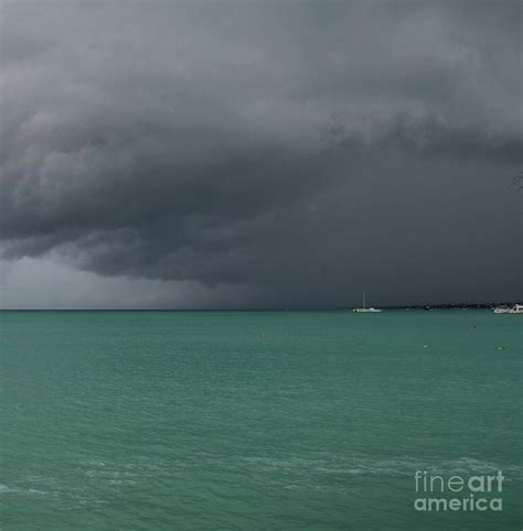 Dark Storm Clouds Over The Ocean In Aruba Photograph By Dejavu Designs Fine Art America