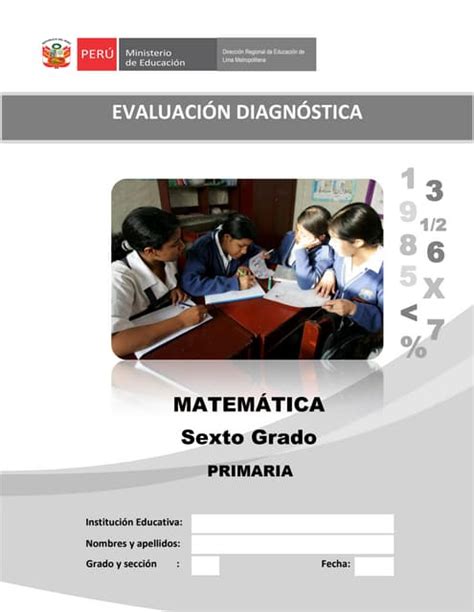 6 Evaluacion Diagnostica Sexto Grado 11 042016 Pdf