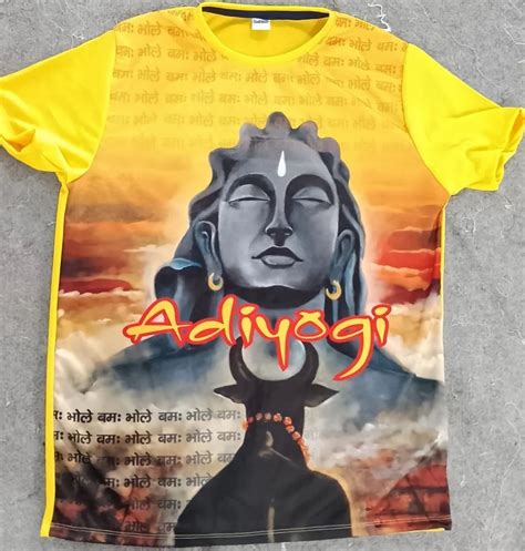 Round Yellow Shiv Ji T Shirt Half Sleeves Printed At Rs 180 Piece In