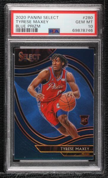 2020 21 Panini Select Courtside Blue Prizm 280 Tyrese Maxey RC For