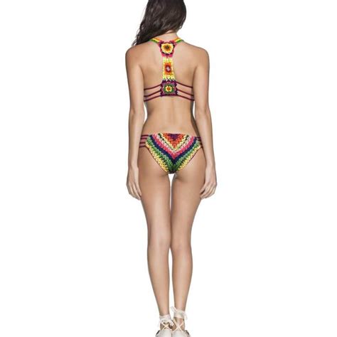 Women Sexy Slim Swimsuits Printing Rainbow Backless Deep V One Piece