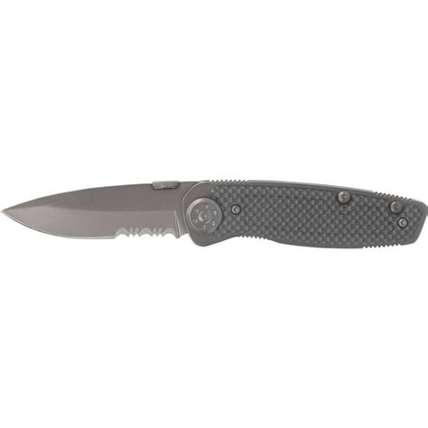 Ozark Trail Serrated Clip Knife With 3 Titanium Coated Blade 375