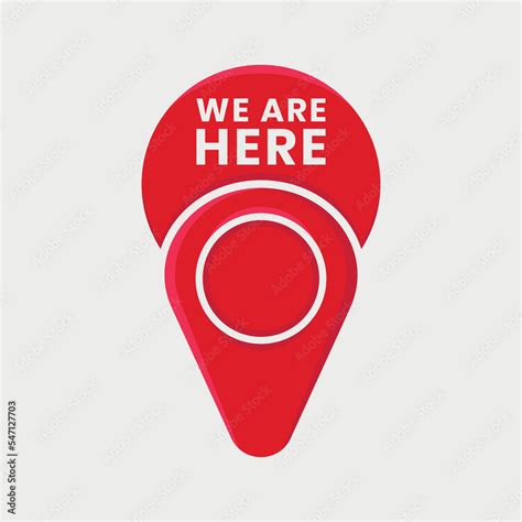 3d we are here map point Stock Vector | Adobe Stock