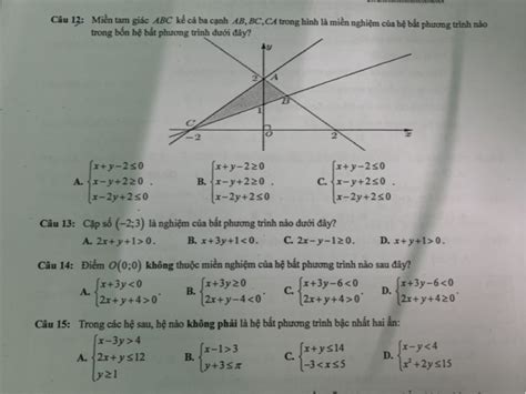 Miền tam giác ABC kể cả ba cạnh AB BC C4 trong hình là miền nghiệm của