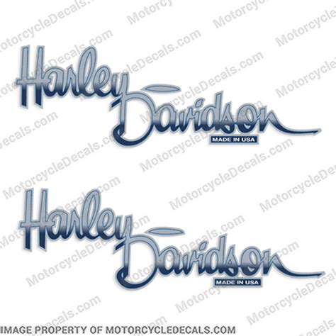 Harley Davidson Fuel Tank Motorcycle Decals Set Of 2 Style 13 Blue