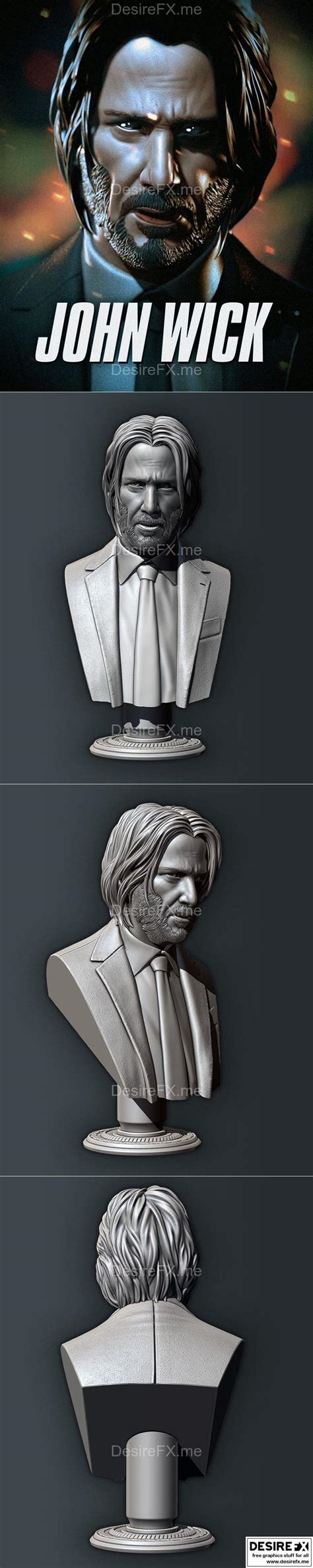 Desire Fx D Models John Wick Bust By Eastman D Print Model Stl