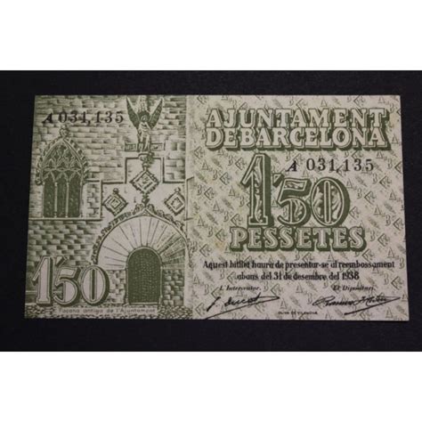 1937 BARCELONA 1 PESETAS 50 CENTIMOS BILLETE