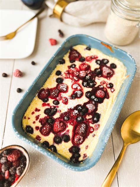 Quarkauflauf mit Grieß und fruchtigen Beeren Sheepysbakery