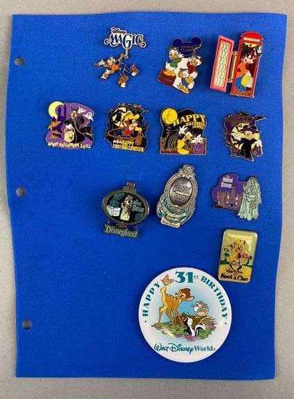 Group Of 12 Disney Enamel Pins Matthew Bullock Auctioneers