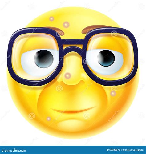 Nerd Emoticon Cartoon Vector 19160235