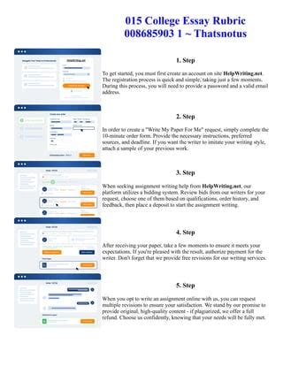 College Essay Rubric Thatsnotus Pdf