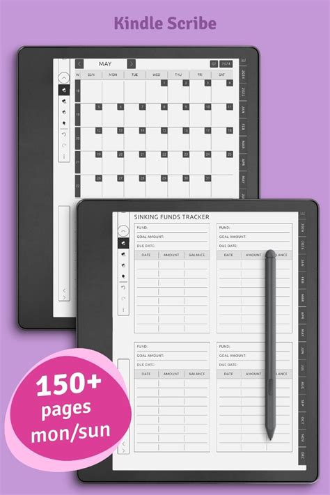 Kindle Scribe Cute Calendar Template Month Calendar Template Digital Planner Download Artofit