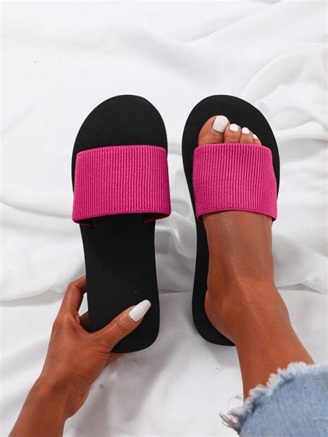 Chanclas banda única minimalista Moda de Mujer SHEIN México