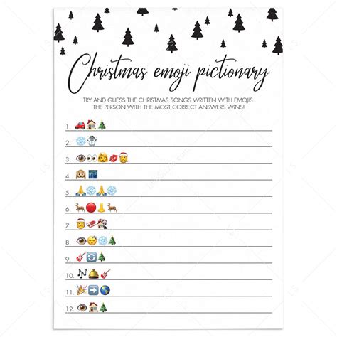 Guess The Christmas Song Emoji Game Printable | Instant download ...