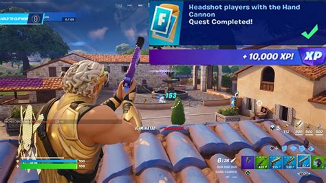 How To Easily Headshot Players With The Hand Cannon Fortnite Locations Quest Youtube