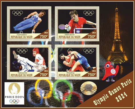 Stamps Olympics Games In Paris 2024 2024 Year 1 1 Sheets Perforated NEW