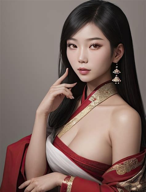 Premium Photo Beautiful Asian Woman Photo Portrait Of A Charming Flirty Brunette Woman Posing