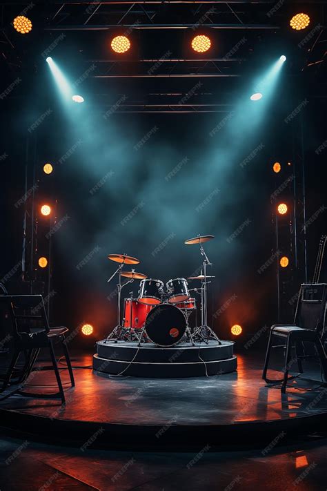 Premium Photo Background Of Rock Concert Backdrop Stage Lights And