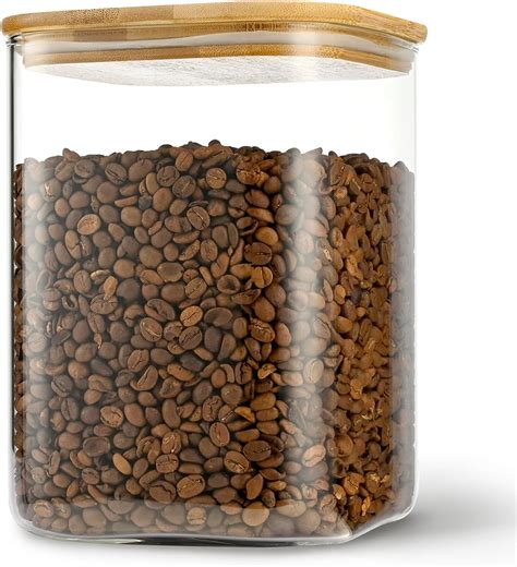 amazoncom dscrma oz airtight glass square storage canister