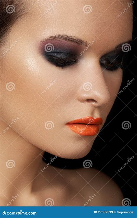 Attractive Sexy Model In Black Lingerie Posing Tight Clothes Lingerie Royalty Free Stock Image