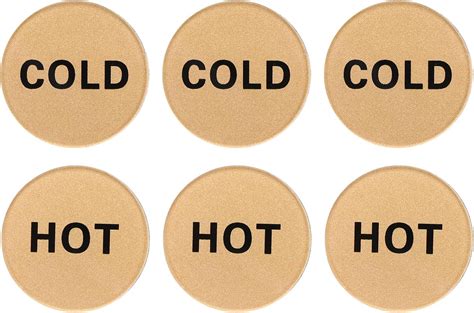 Amazon Patikil Self Stick Hot Cold Water Label Pairs Pack Acrylic Round Shape Sticker