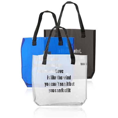 Savanna Clear Plastic Tote Bags | Clear Totes & Bags - 24HourWristbands.Com