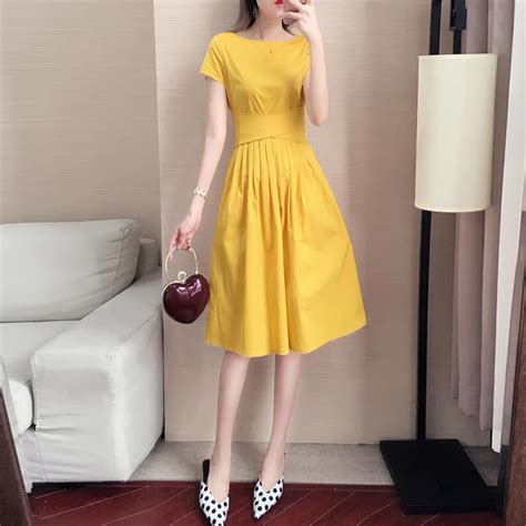 Korean Yellow Dress Aesthetic Atelier Yuwaciaojp